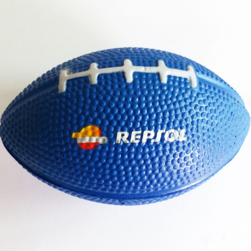 Custom PU Football/Rugby Reliever Squeezing Ball--3.4" x 2.2"