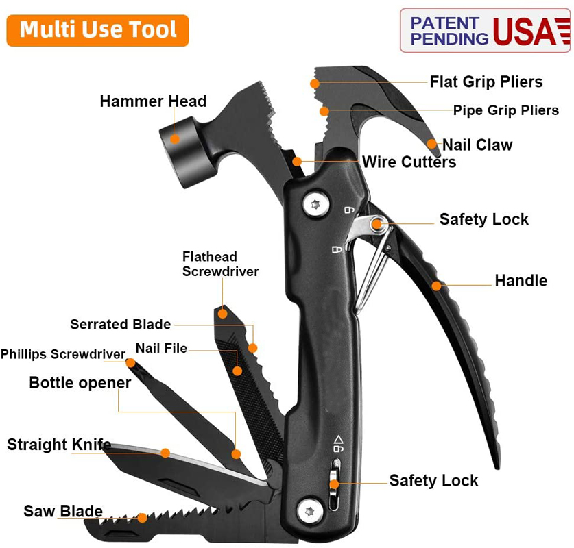 12 in 1 Multi tool Hammer Used for Camping  
