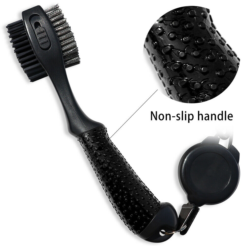 Upgraded Retractable Golf Club Cleaning Brush w/Carabiner Clip