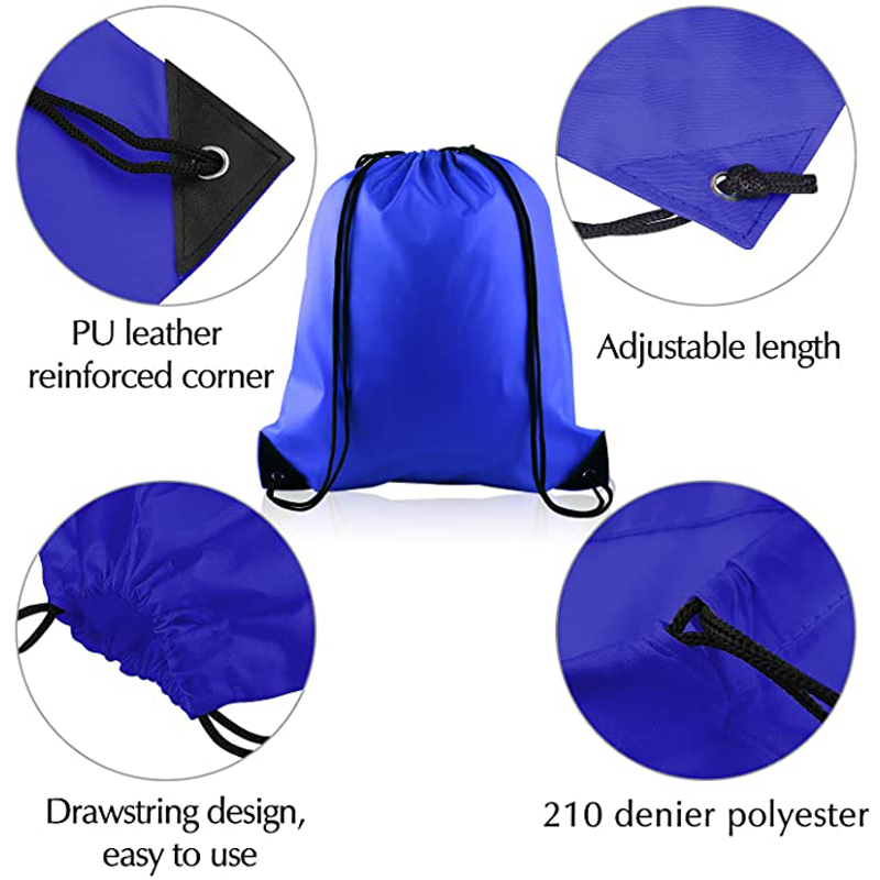 210D polyester Drawstring Rope Bag--16.9"x13.4"