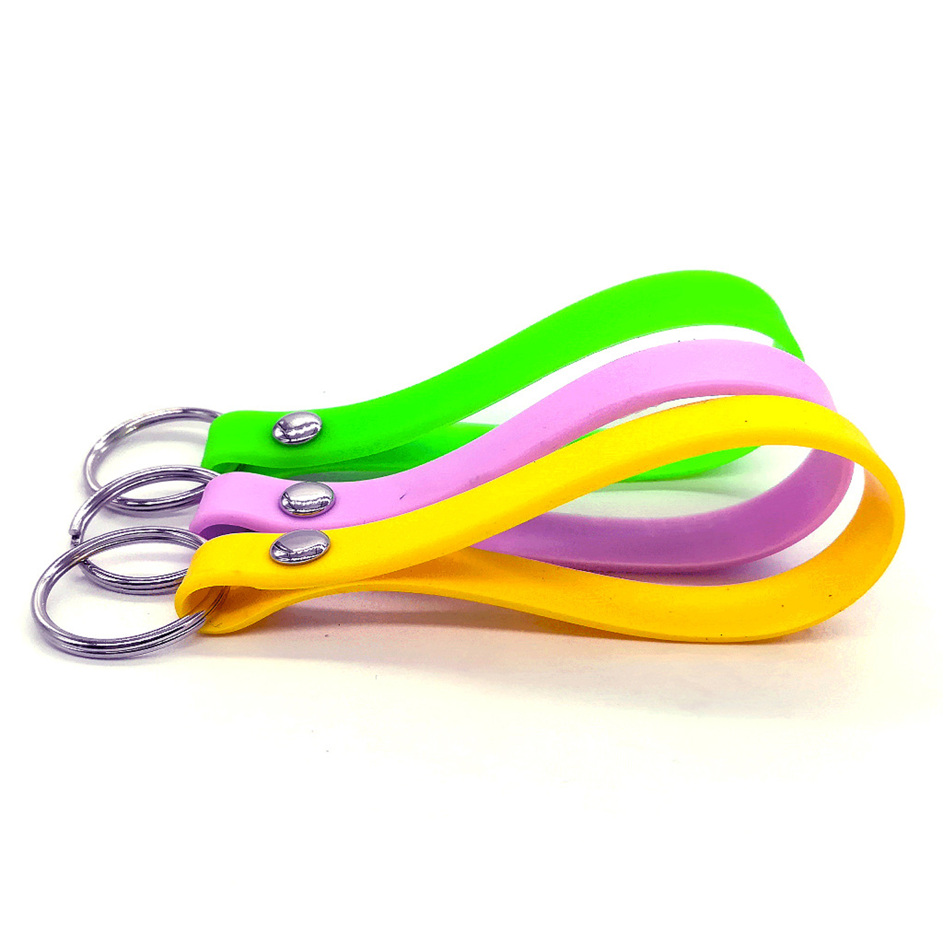 Silicone Rubber Band Key Rings Chains--7.95"x0.47"x0.08"