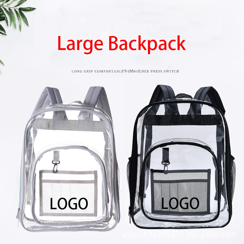 Large Heavy Duty Clear See Through Backpack