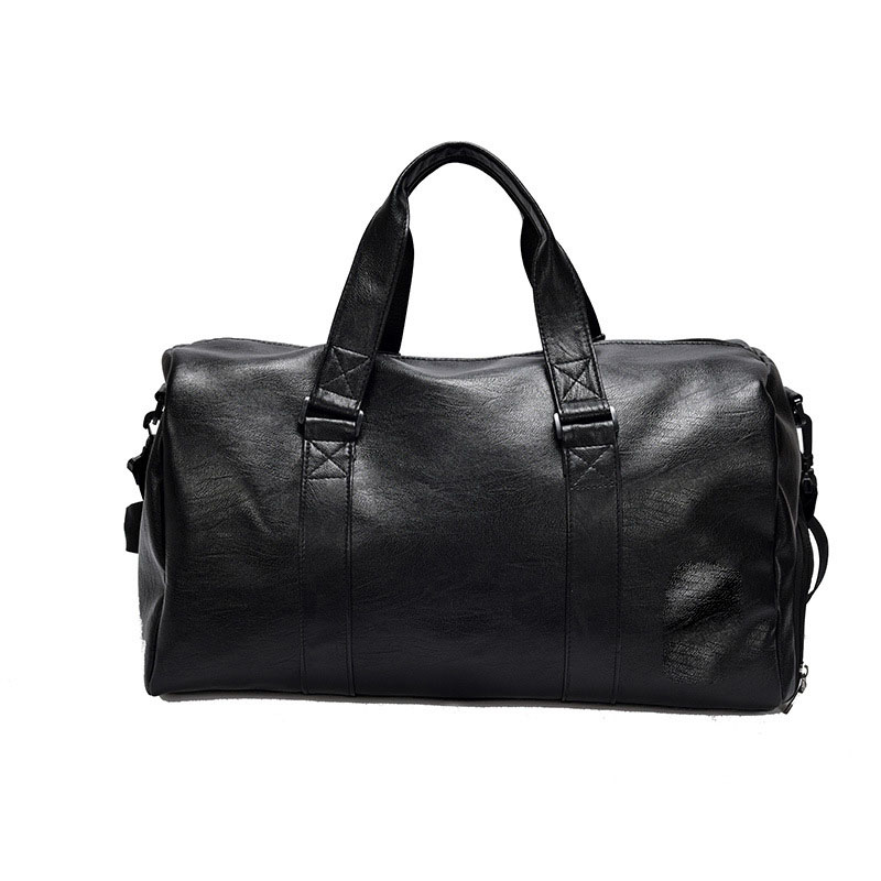 Leather Travel/Duffel Gym Bag With Shoe Pouch