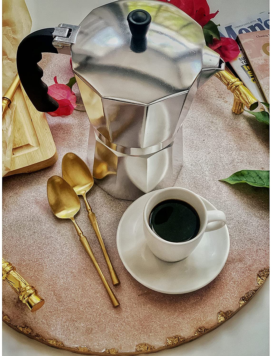 Aluminum Espresso Stovetop Coffeemaker Moka Pot 3-Cups