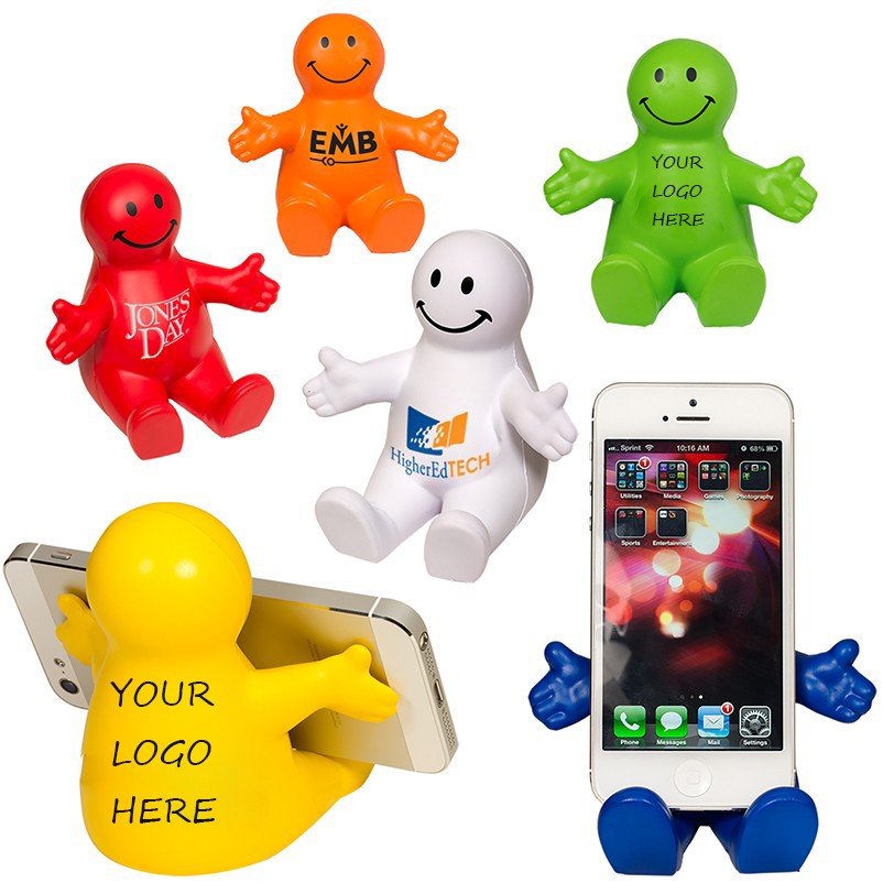 4 Inch Squeezable Smile Stress Reliever Phone Stand