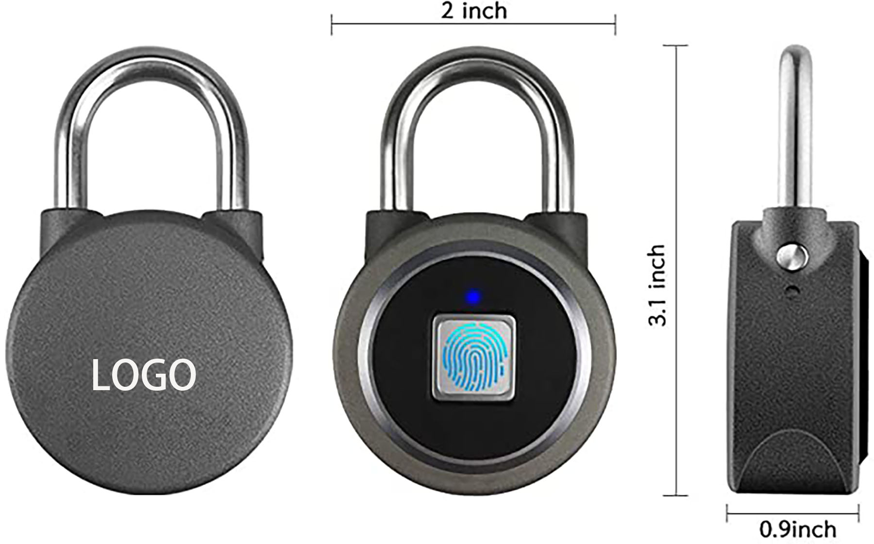 Water Resistant Fingerprint Padlock Suitable for Gym/Sports/ Bike/School/Locker/Storage