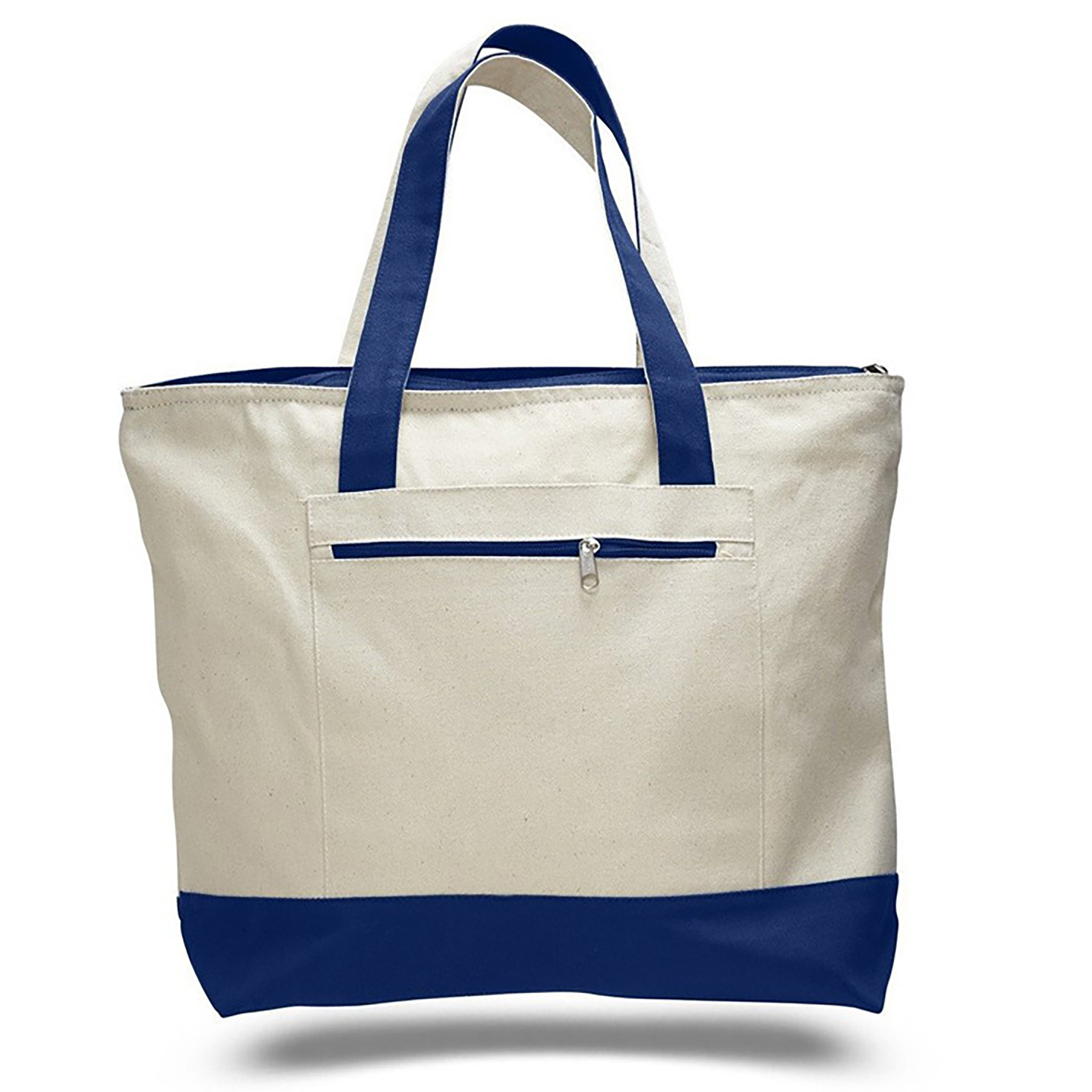 Zipper Sturdy Canvas Tote Bags for Beach/Work/ Travel/ Shopping