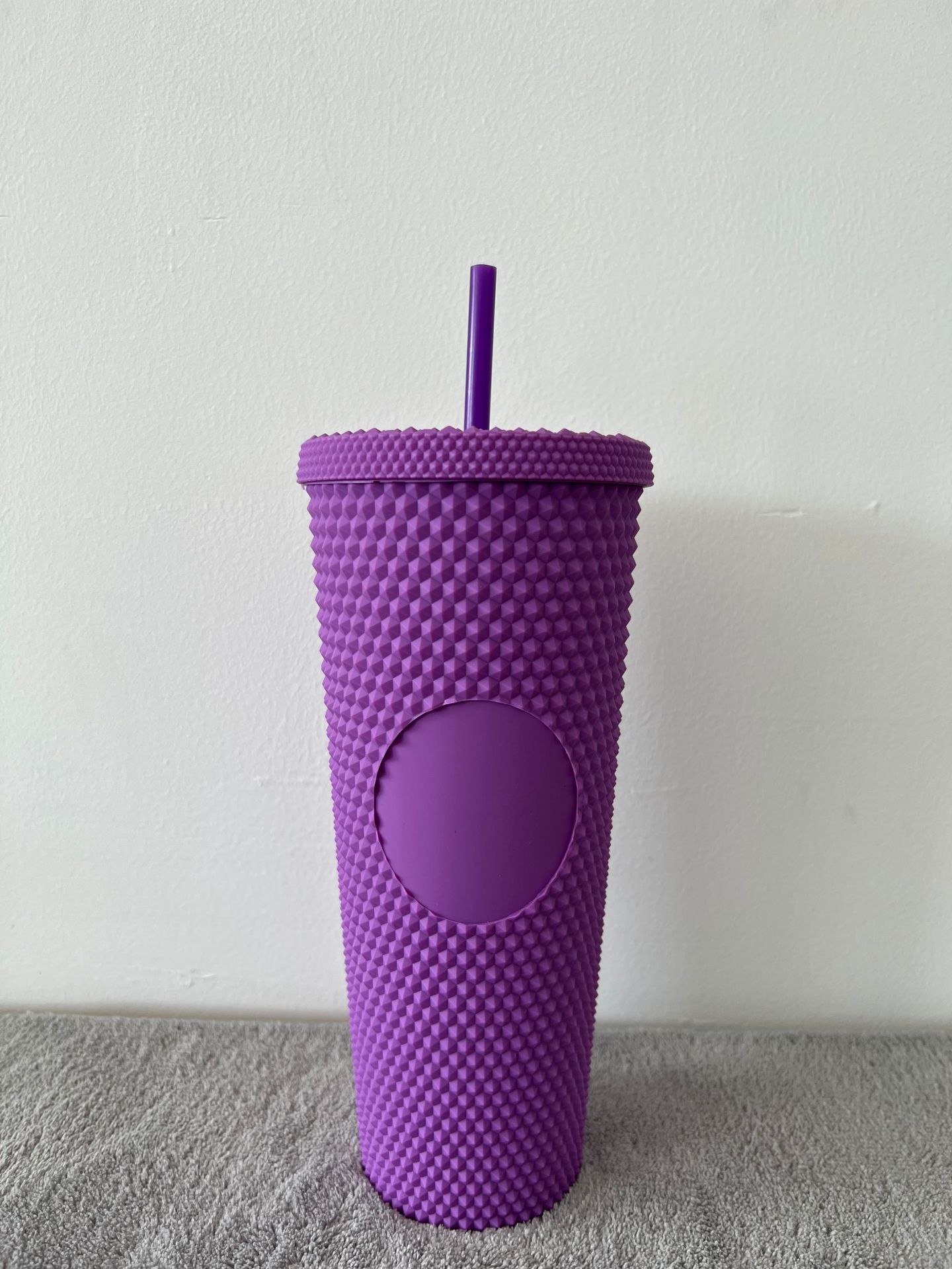 24 Oz. Plastic  Double Wall Tumbler with Straw and Lid 