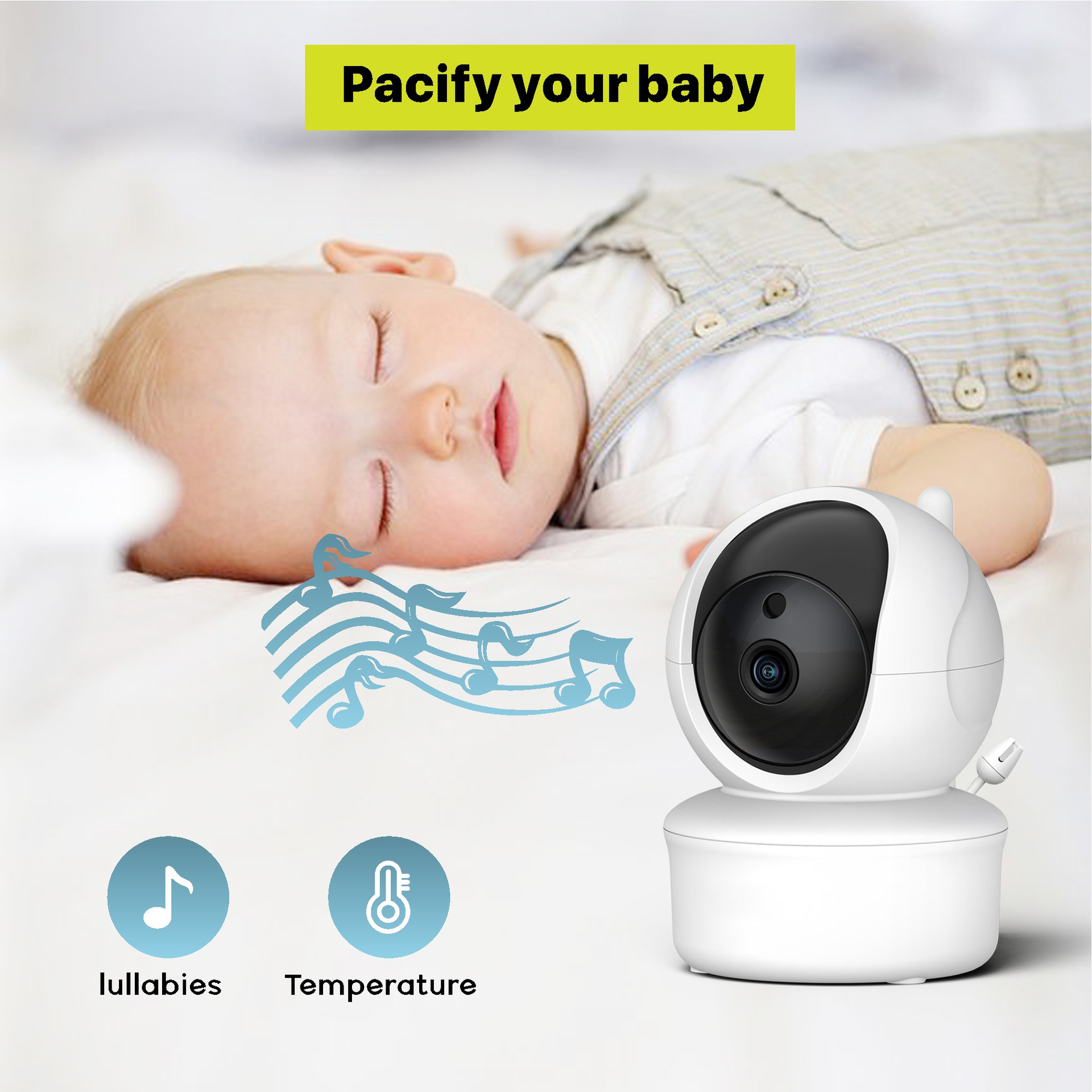 Pan-Tilt-Zoom Video Baby Monitor with Camera and Audio