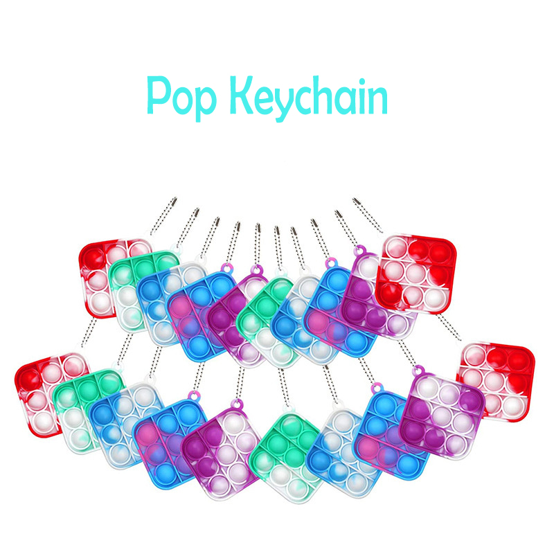 Mini Push Bubble Sensory Fidget Toy Keychain