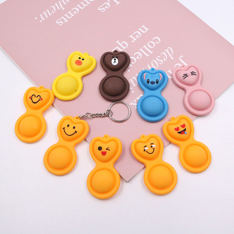 Mini Push Pop Bubble Sensory Fidget Toy Keychains