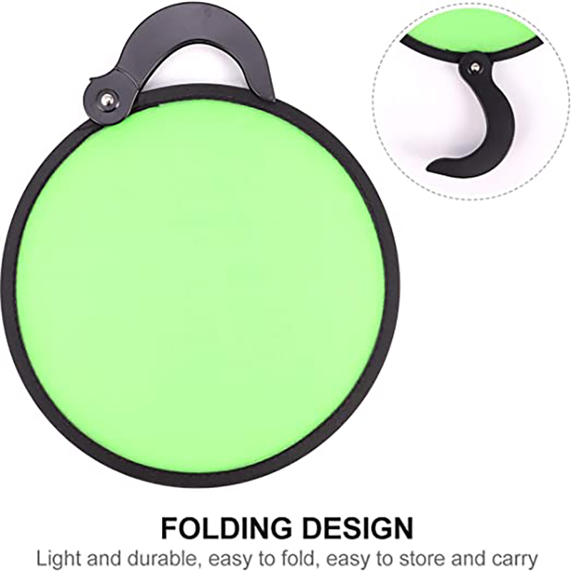 Japanese Style Handheld Round Folding Fan w/Pocket