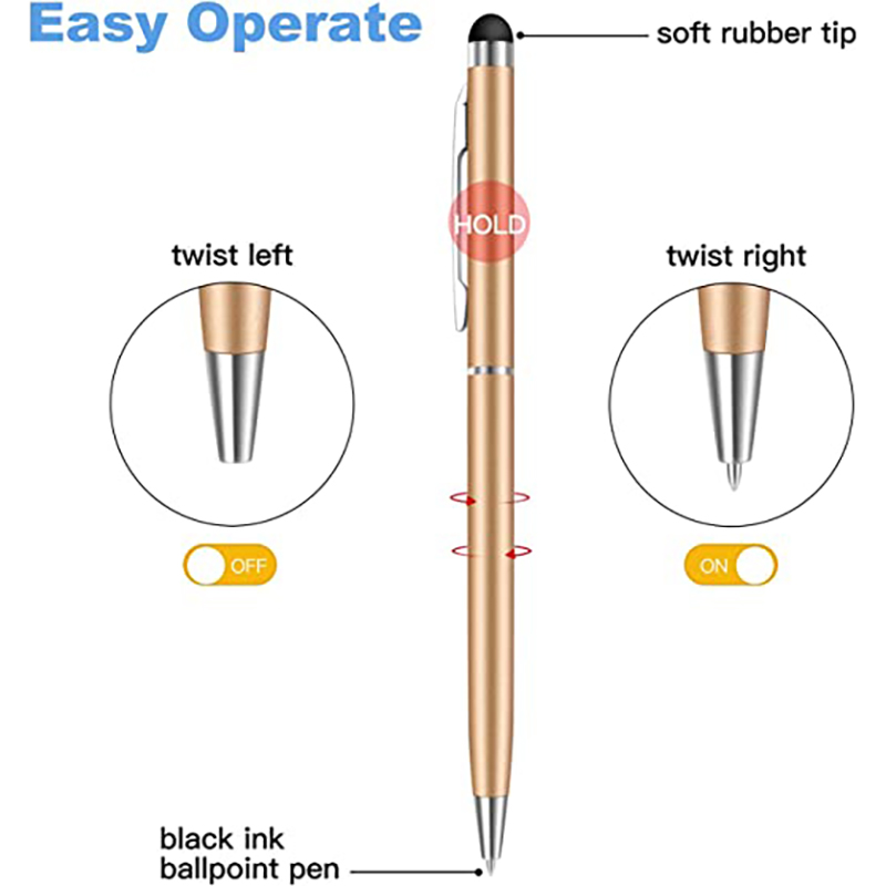 Universal 2 in 1 Stylus Ballpoint Pen for Touch Screens