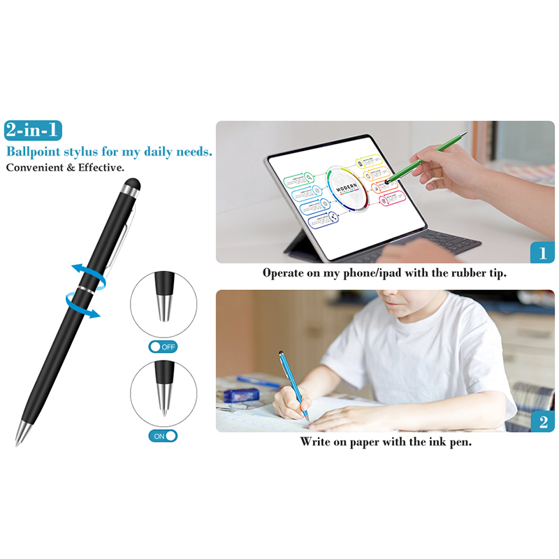 Universal 2 in 1 Stylus Ballpoint Pen for Touch Screens