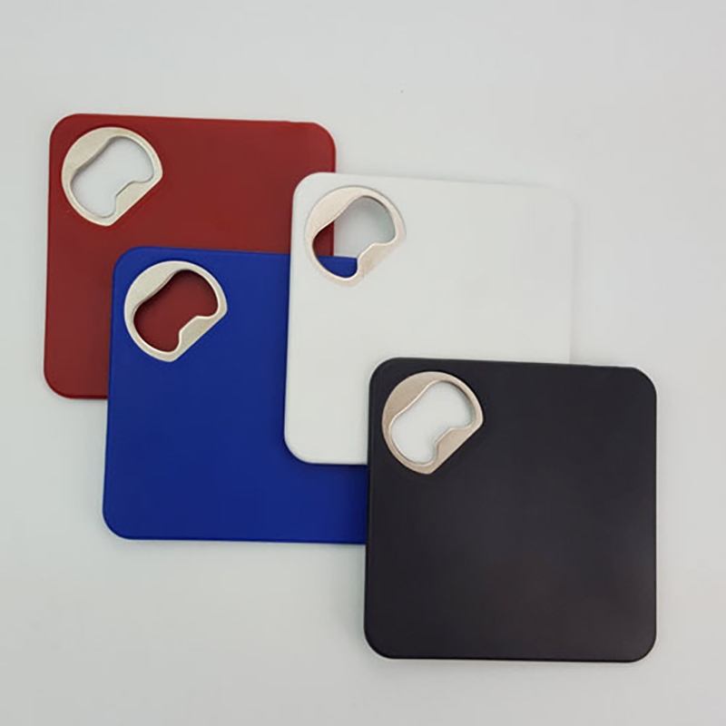 Square Bottle Opener with Coaster