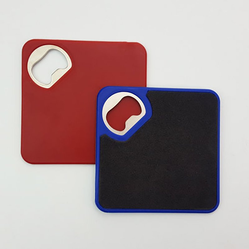 Square Bottle Opener with Coaster