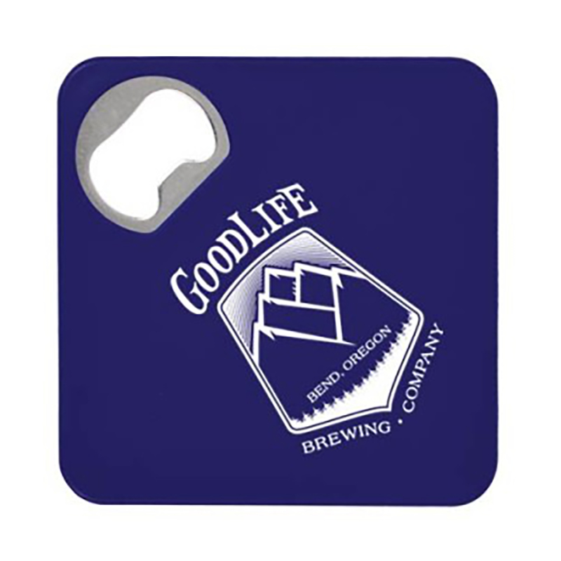 Square Bottle Opener with Coaster