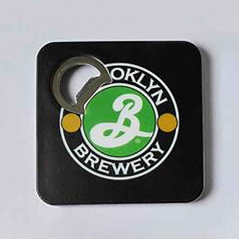 Square Bottle Opener with Coaster