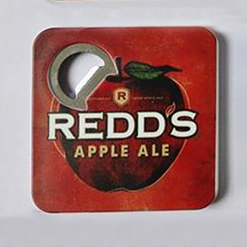 Square Bottle Opener with Coaster