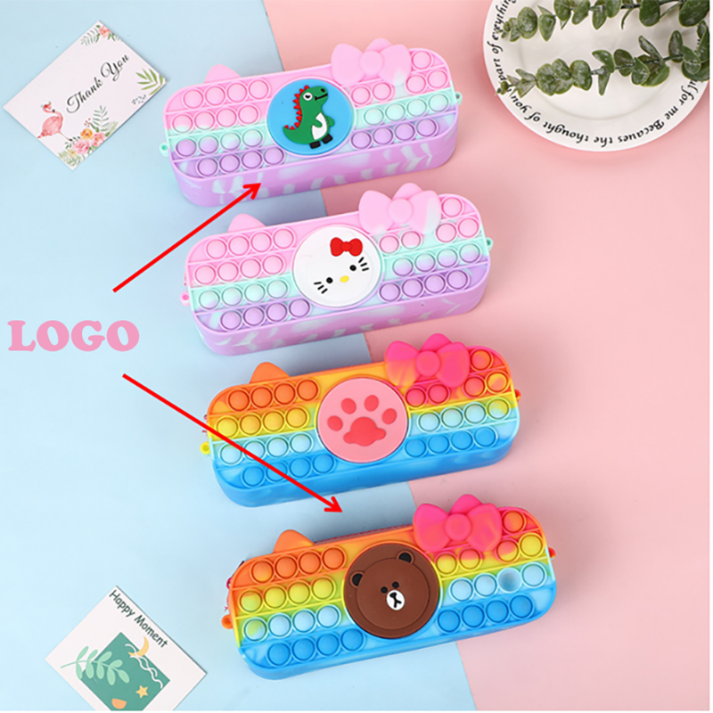 Silicone Popper Fidget Pencil Case for Girls