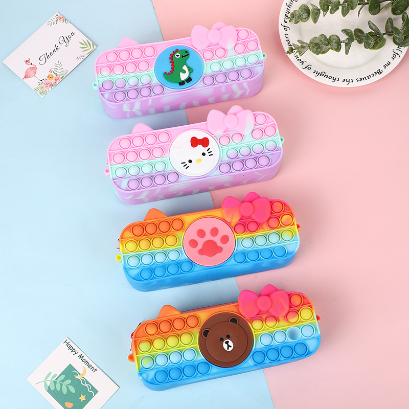 Silicone Popper Fidget Pencil Case for Girls