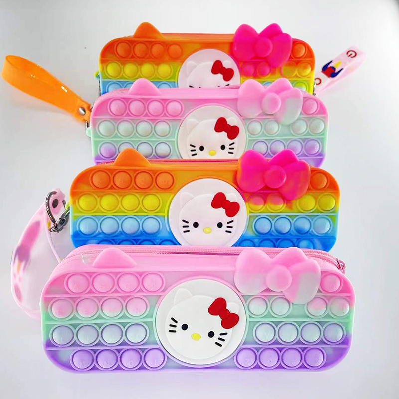 Silicone Popper Fidget Pencil Case for Girls