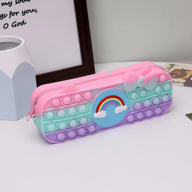 Silicone Popper Fidget Pencil Case for Girls