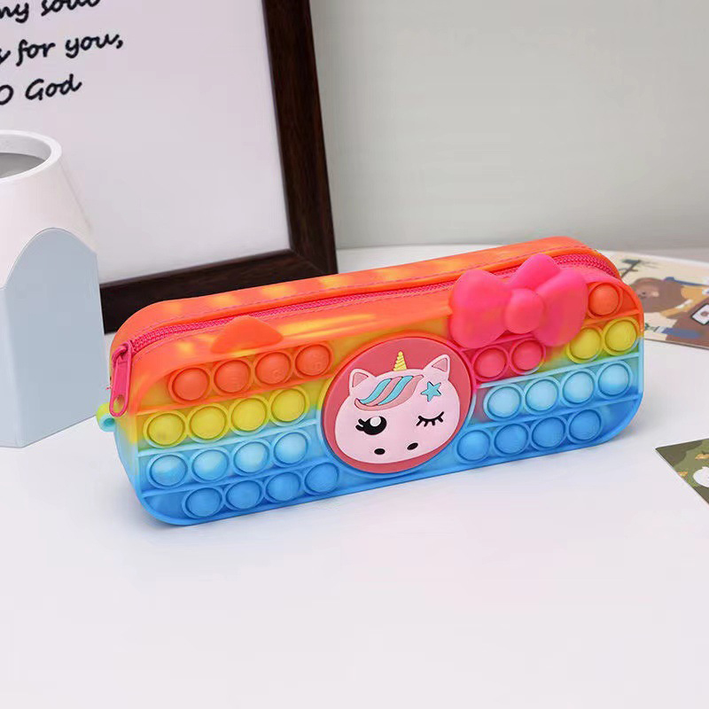 Silicone Popper Fidget Pencil Case for Girls