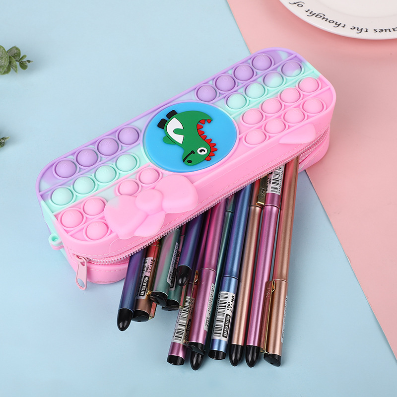 Silicone Popper Fidget Pencil Case for Girls