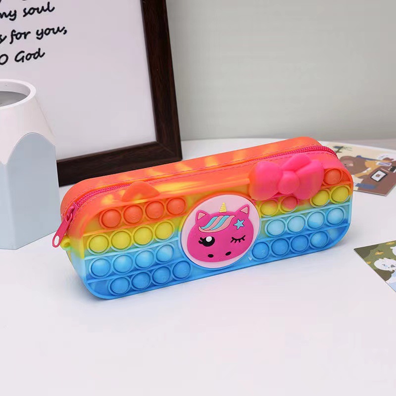 Silicone Popper Fidget Pencil Case for Girls