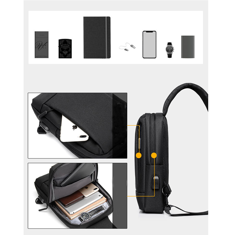 Waterproof Men's Chest Crossbody Sling Bag