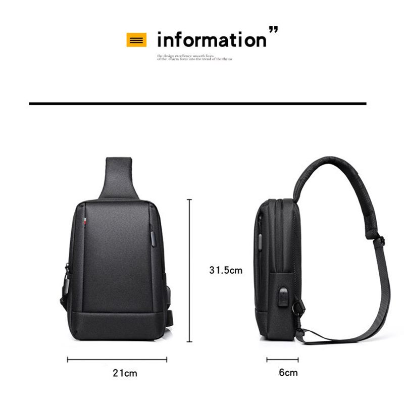 Waterproof Men's Chest Crossbody Sling Bag
