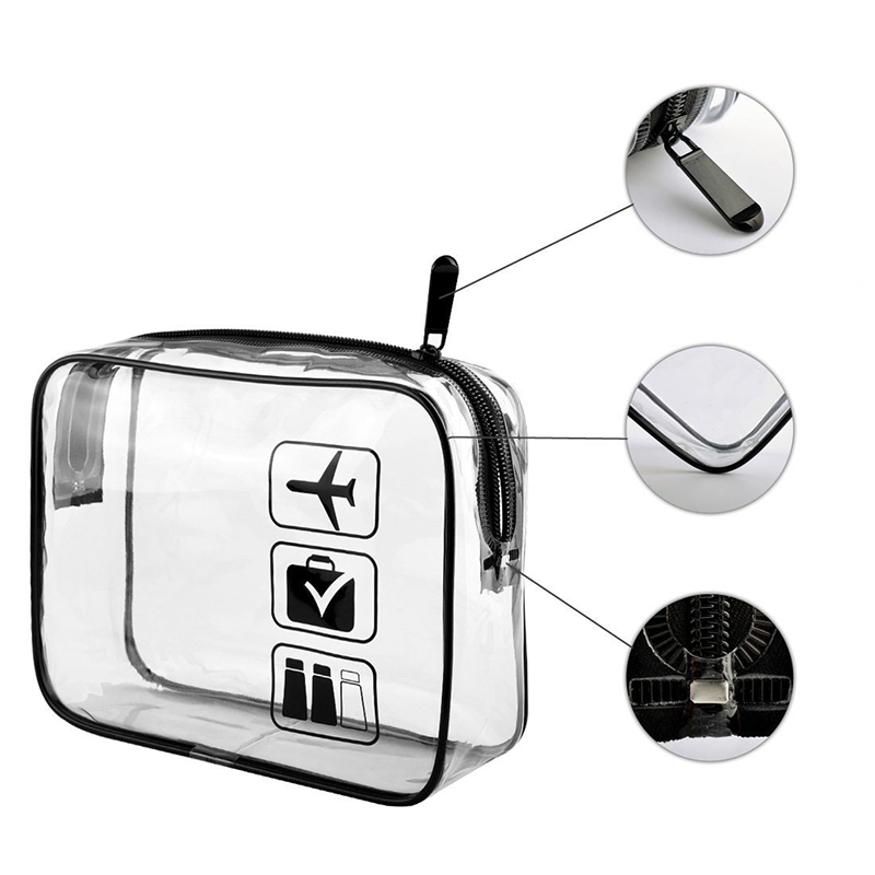 PVC Clear Travel Cosmetic Bag for Women and Men