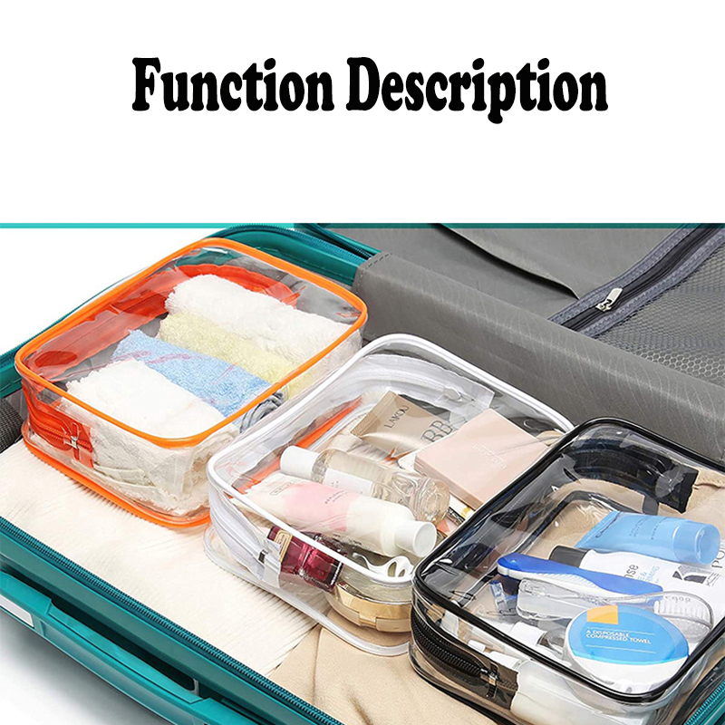 PVC Clear Travel Cosmetic Bag for Women and Men