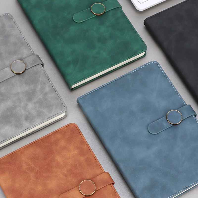 A5 PU Leather Hardcover Notepad W/Round Metal Buckle A5 PU Leather Hardcover Notepad W/Round Metal Buckle