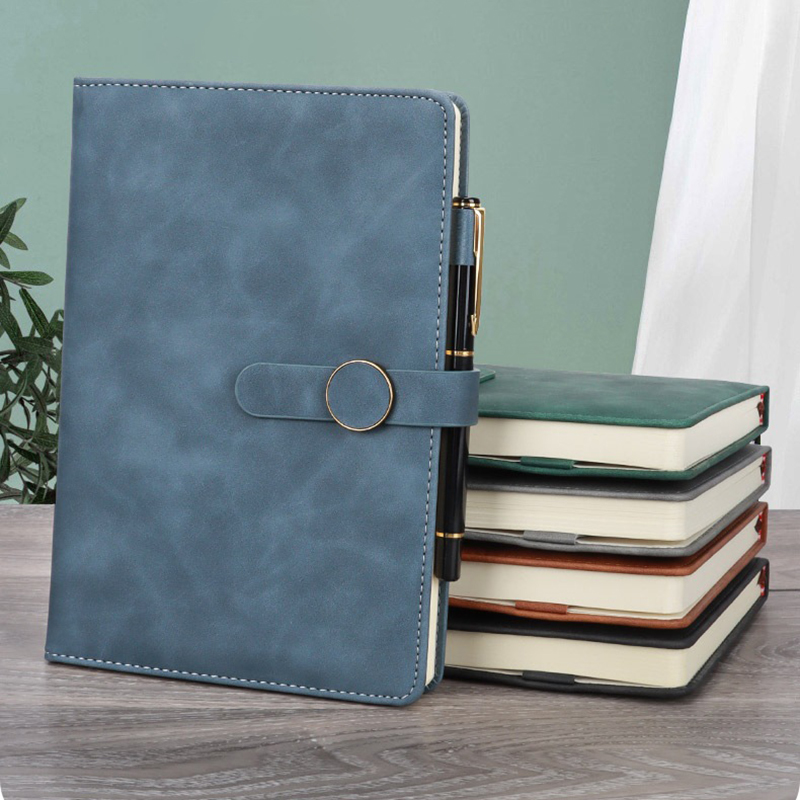 A5 PU Leather Hardcover Notepad W/Round Metal Buckle A5 PU Leather Hardcover Notepad W/Round Metal Buckle