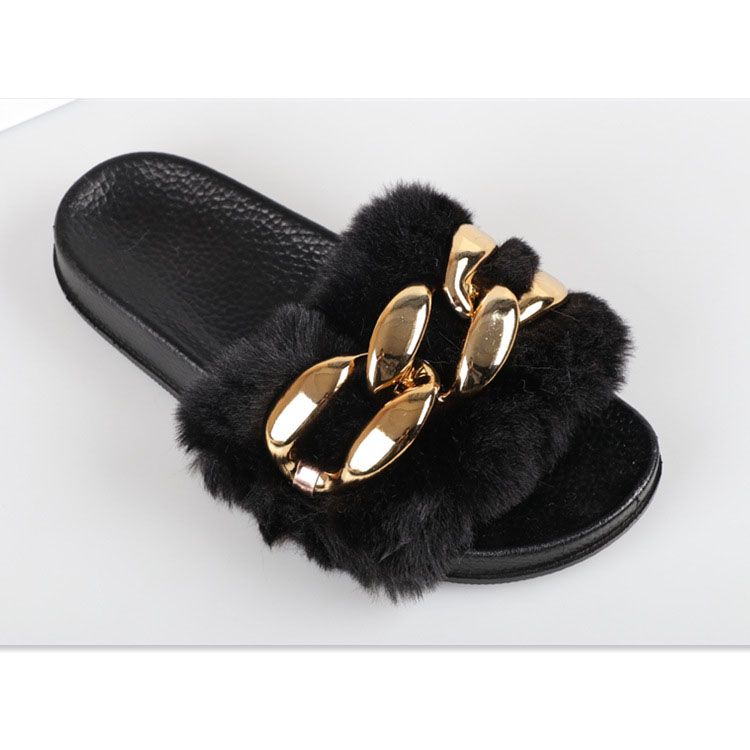 Faux Fur Soft Slide Flat Slipper Faux Fur Soft Slide Flat Slipper