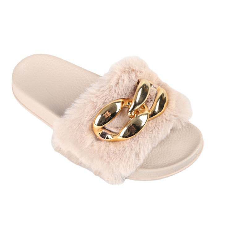 Faux Fur Soft Slide Flat Slipper Faux Fur Soft Slide Flat Slipper