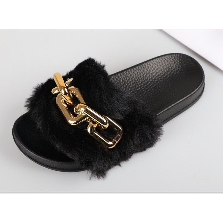 Faux Fur Soft Slide Flat Slipper Faux Fur Soft Slide Flat Slipper