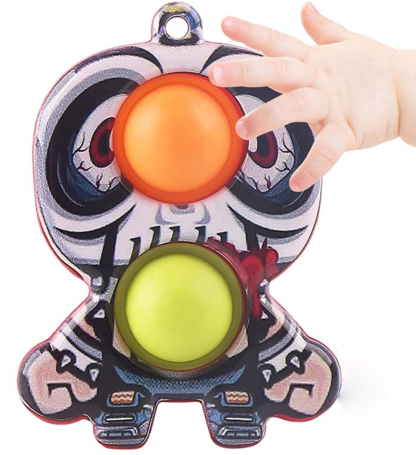 Halloween Push Pop Bubble Fidget Toy w/ Keychain for Children and Adult