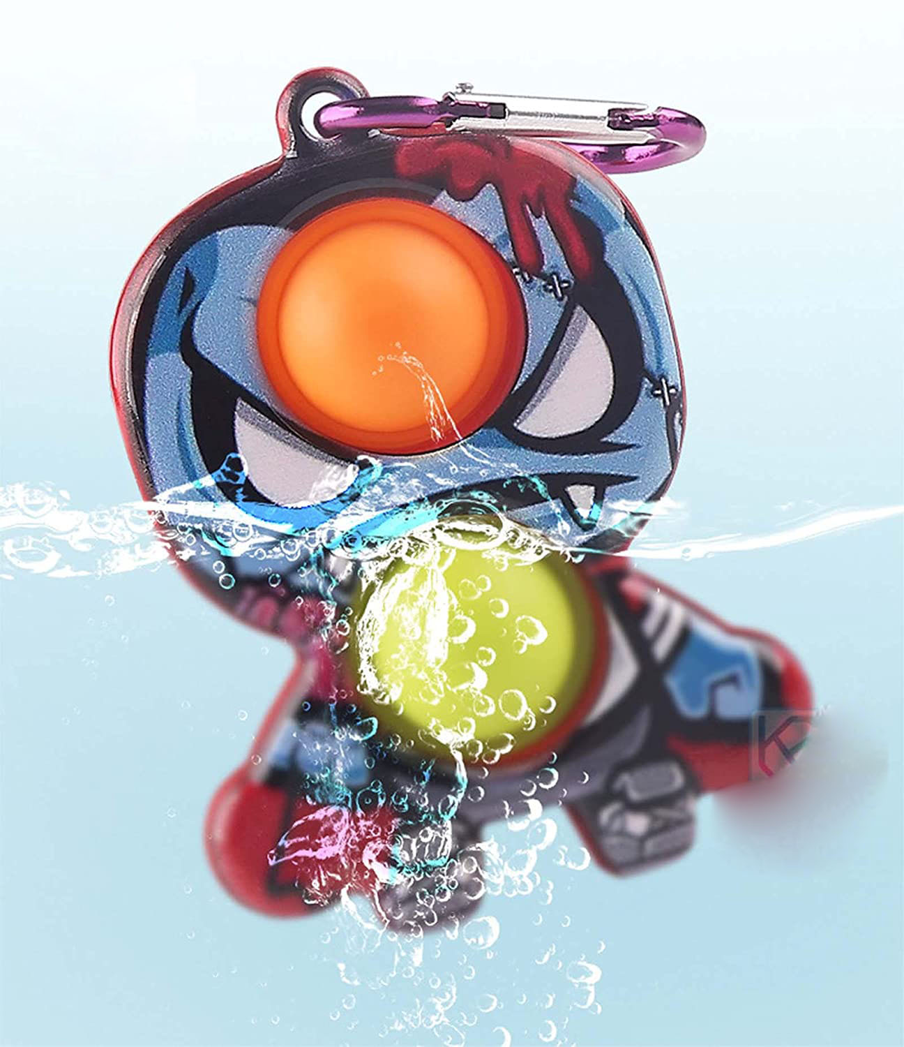 Halloween Push Pop Bubble Fidget Toy w/ Keychain for Children and Adult