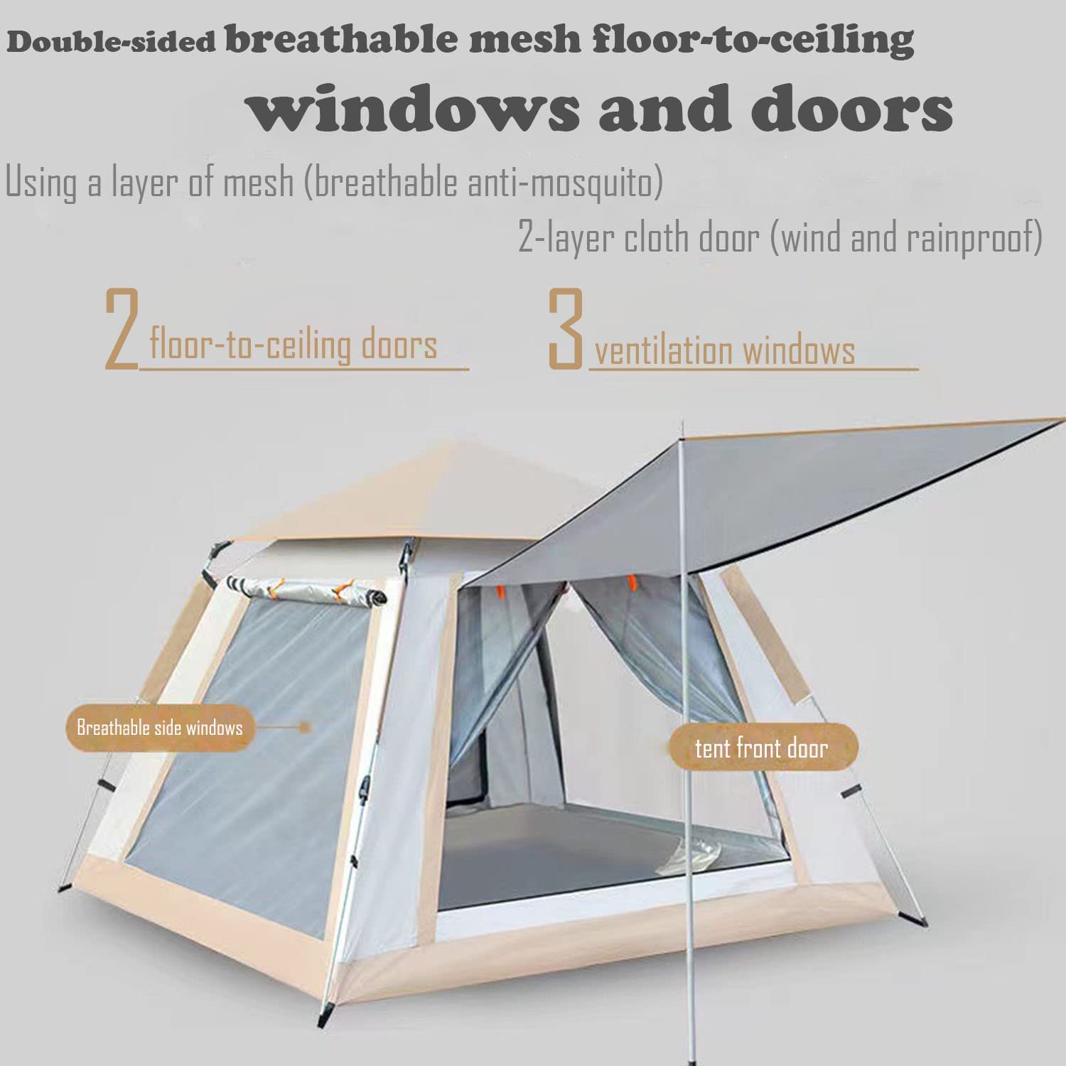 4 Person Pop Up Family Camping Tent Hiking & Travel