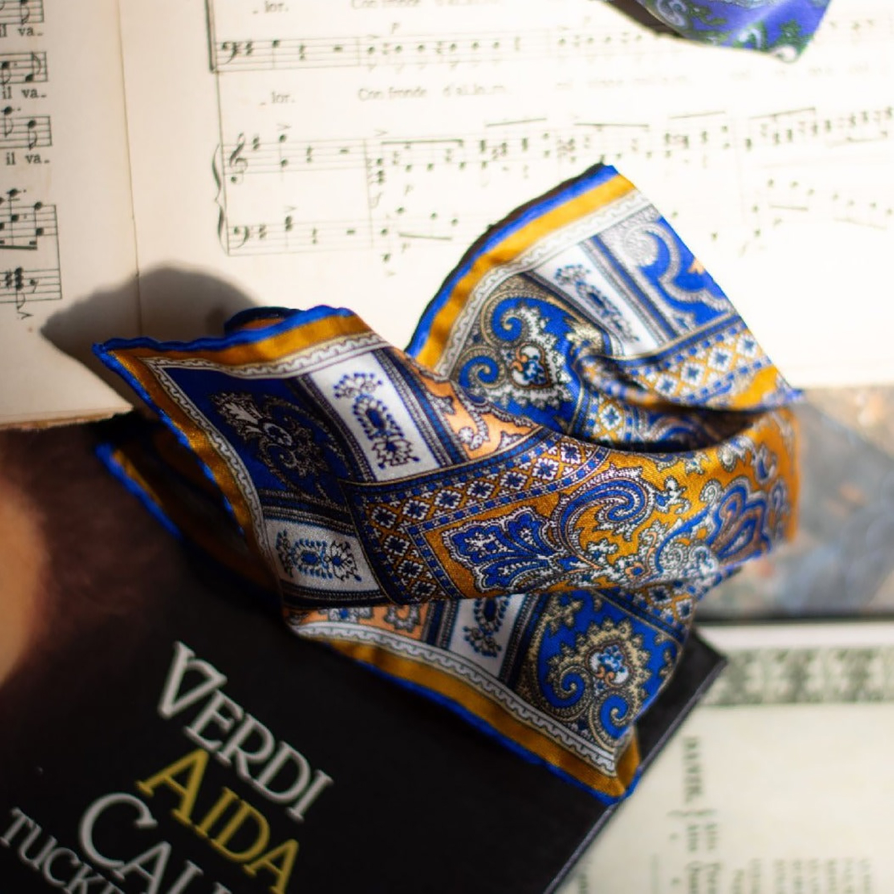 Double Printed Reversible Mulberry Square Silk Scarf