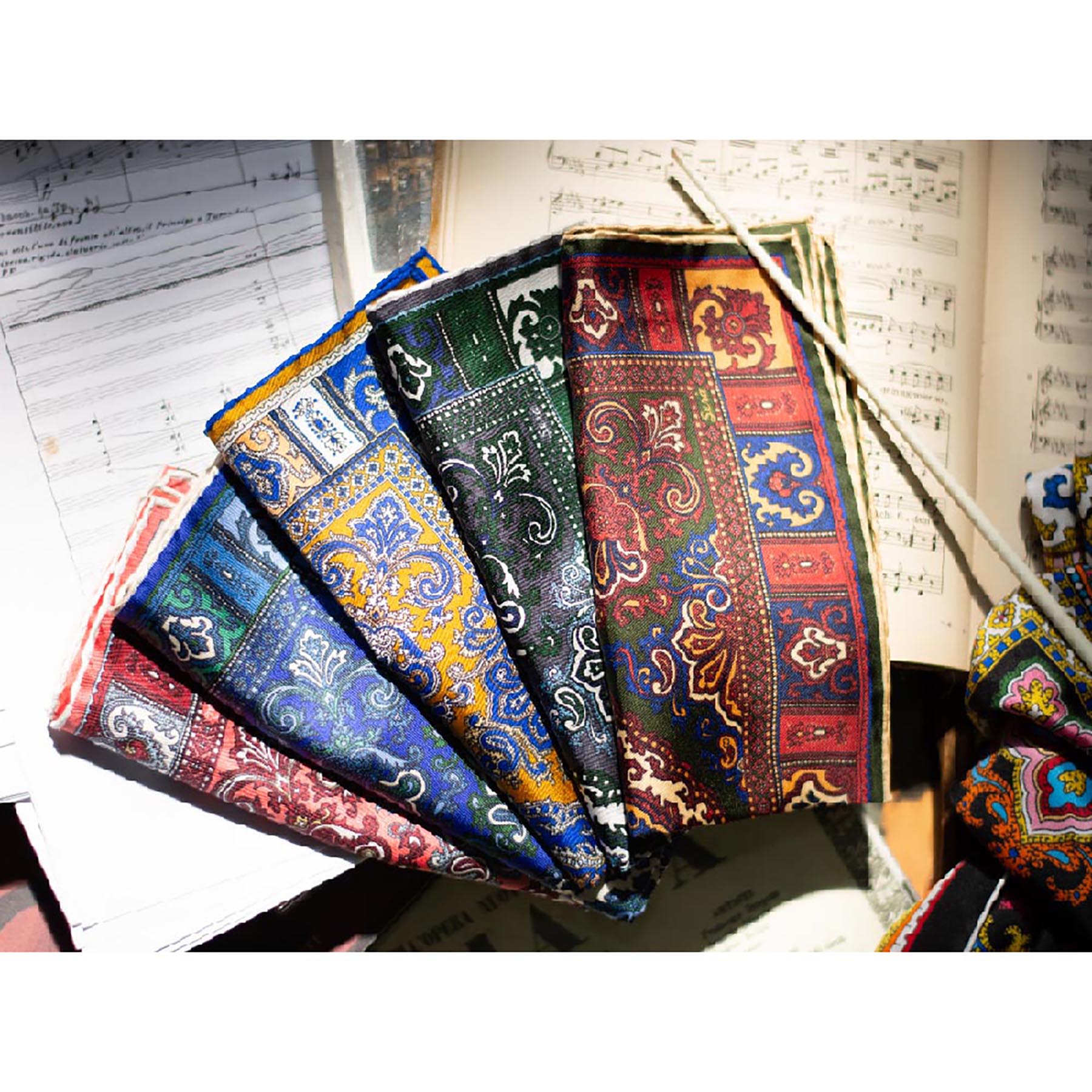 Double Printed Reversible Mulberry Square Silk Scarf