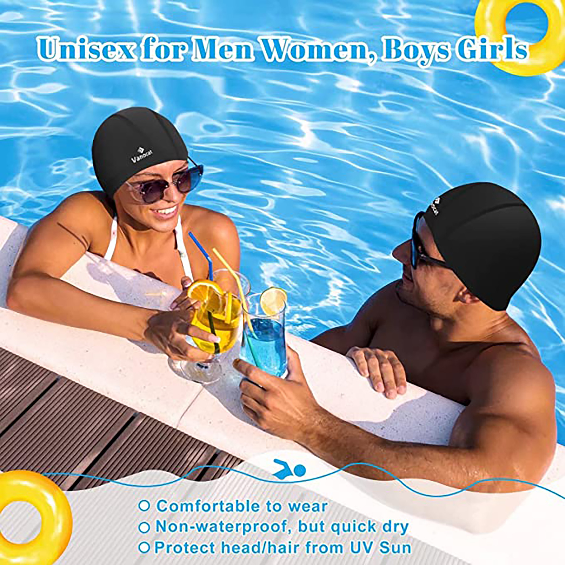 Non-Waterproof Cloth Swim Cap  for Adult