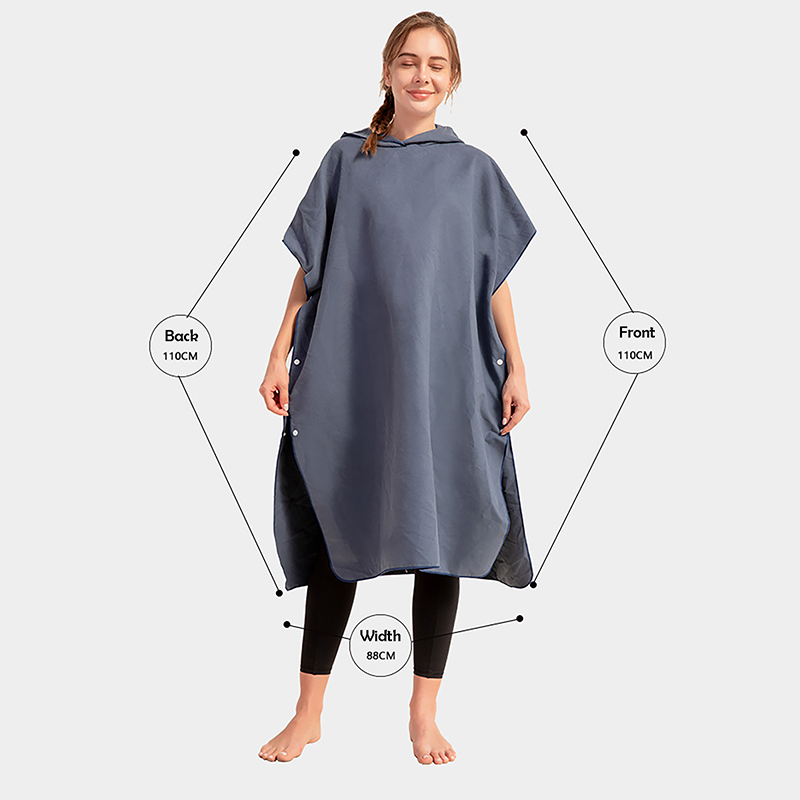 Microfiber Beach Changing Towel Robe w/Hood