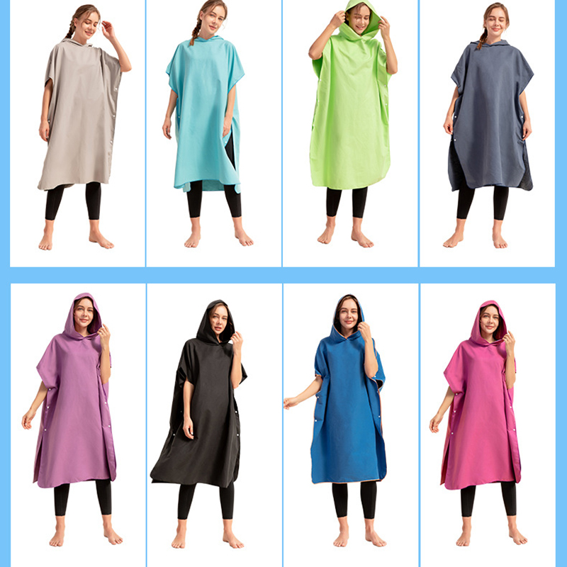 Microfiber Beach Changing Towel Robe w/Hood