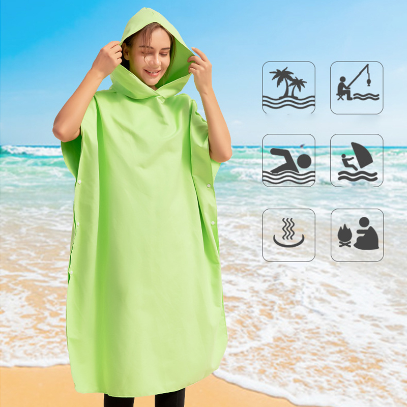 Microfiber Beach Changing Towel Robe w/Hood
