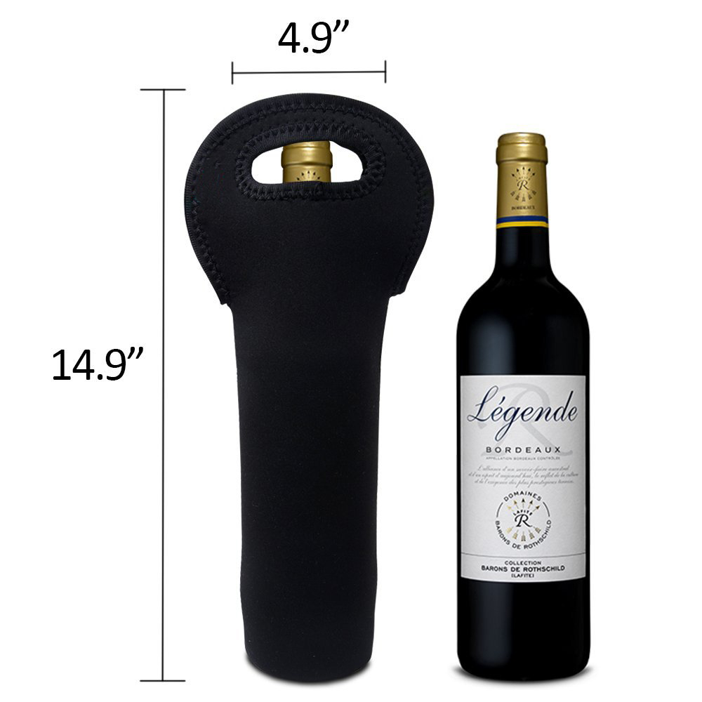 Pure Color Neoprene Champagne Wine Carrier Tote Bag