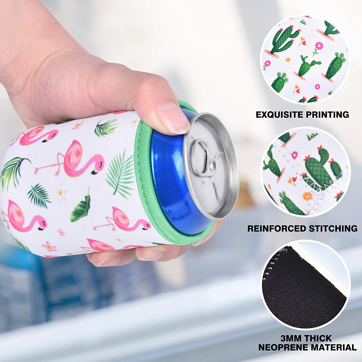 12oz Full Color Sublimation Can Cooler Sleeves w/1 Seam
